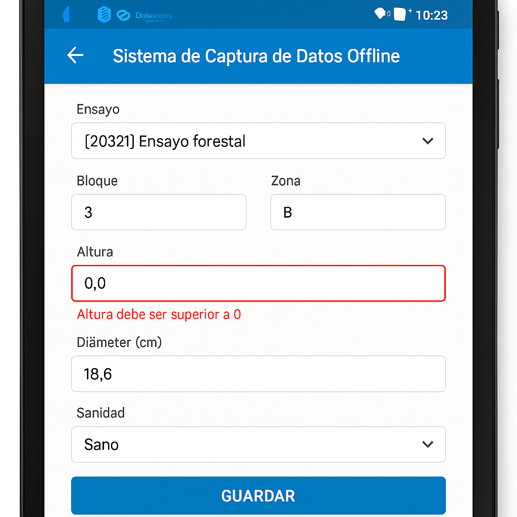 Aplicación móvil captura de datos - Developers Chile